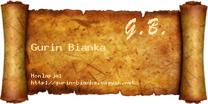 Gurin Bianka névjegykártya